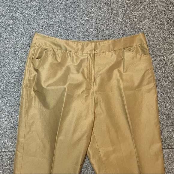 Talbots Petite Pleated Lined Dress Pants Size 12P Beige Split Hem Straight Leg - Picture 2 of 14